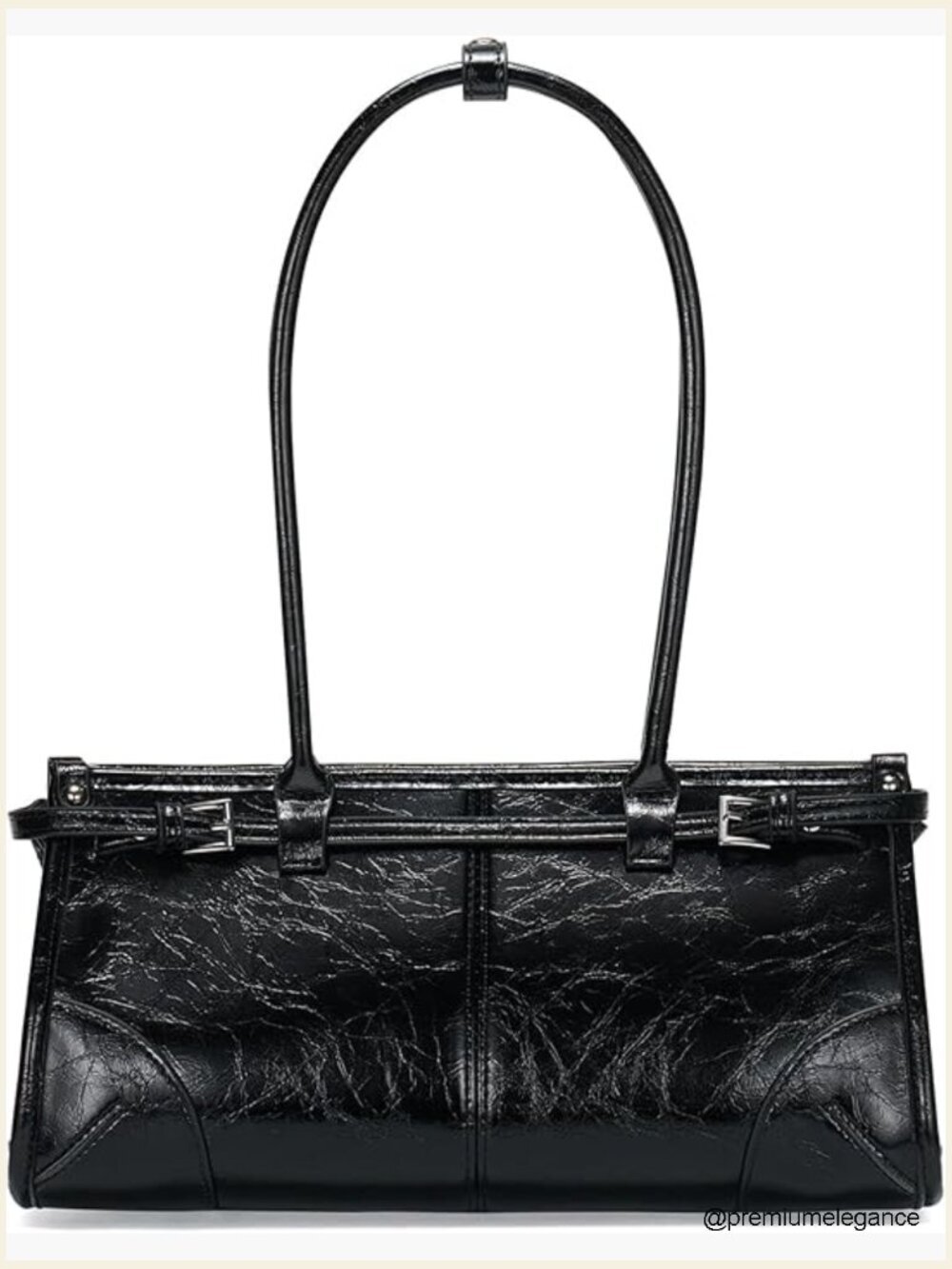 PU Leather Satchel Handbag with Top Handle and Detachable Strap